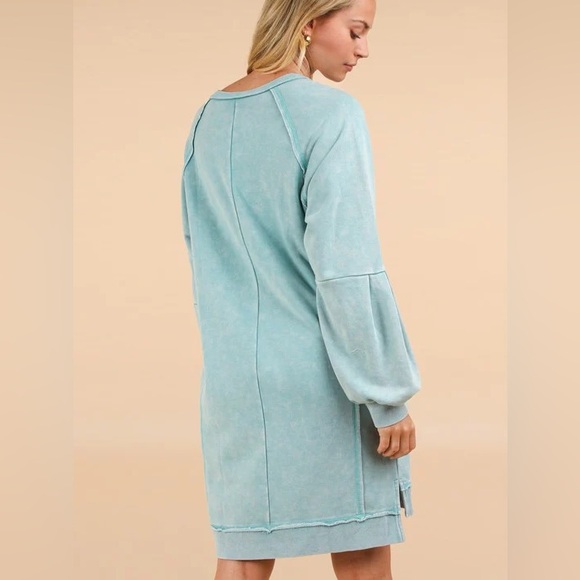 BOUTIQUE Teal Long Sleeve Dress with Pockets - Picture 2 of 6